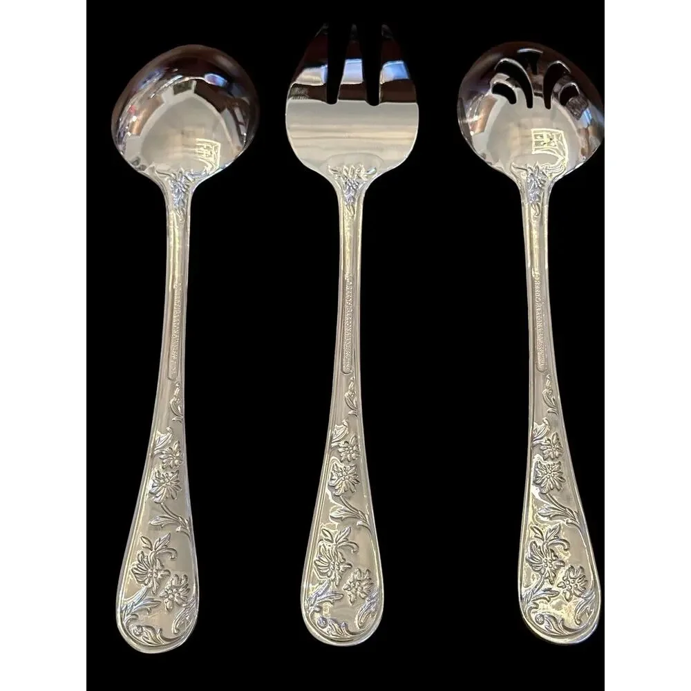 Vintage Reed and Barton Queen's Garden 3 Serving Pieces (W)